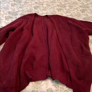 Burgundy oversized cardigan